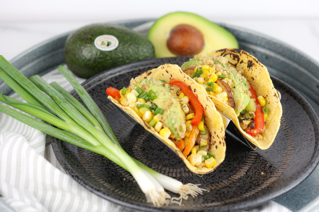 Air Fryer Walnut Crusted California Avocado Tacos With Roasted Veggie