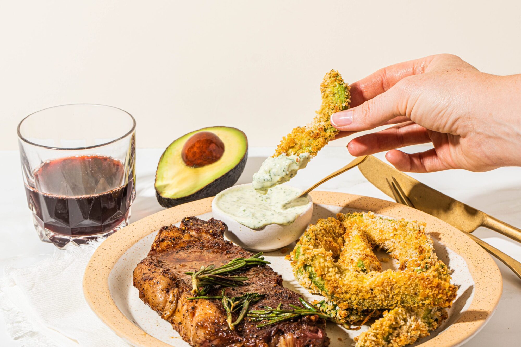 Steak Frites Plate With Creamy California Avocado Jalape O Sauce