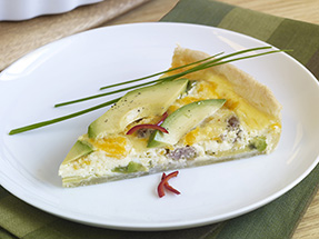 California Avocado, Sausage, Onion & Jalapeno Colby Cheese Quiche - California Avocados