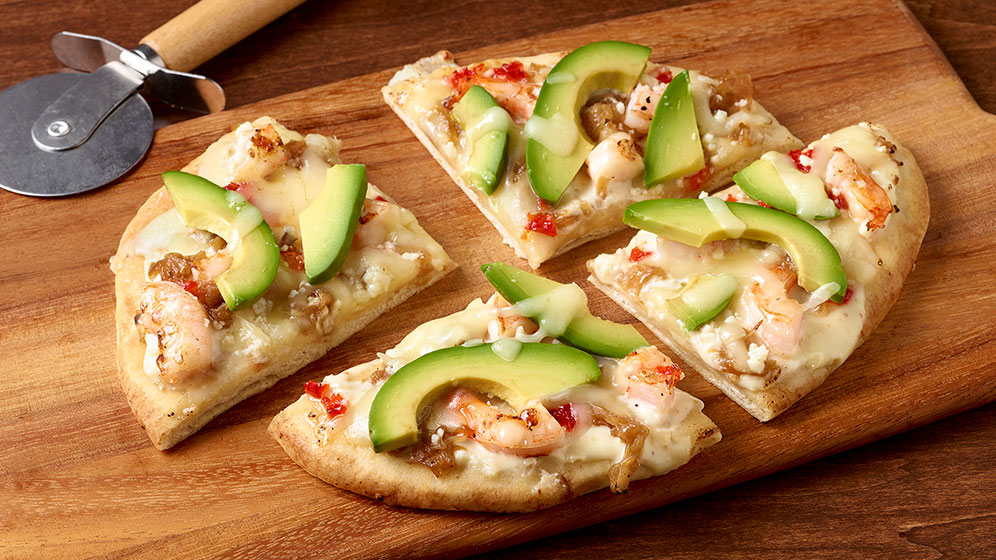 California Avocado Shrimp Flatbread (foodservice recipe image)