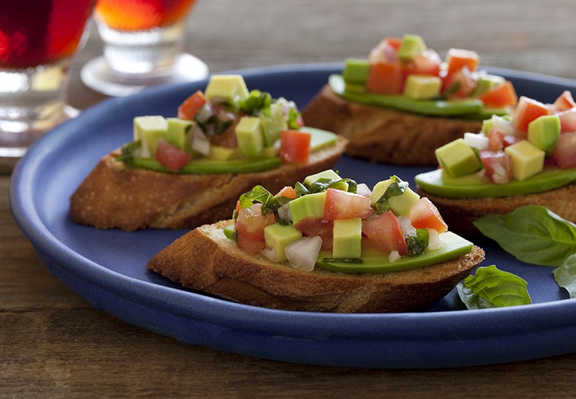 Bruschetta with California Avocado and Basil - California Avocados