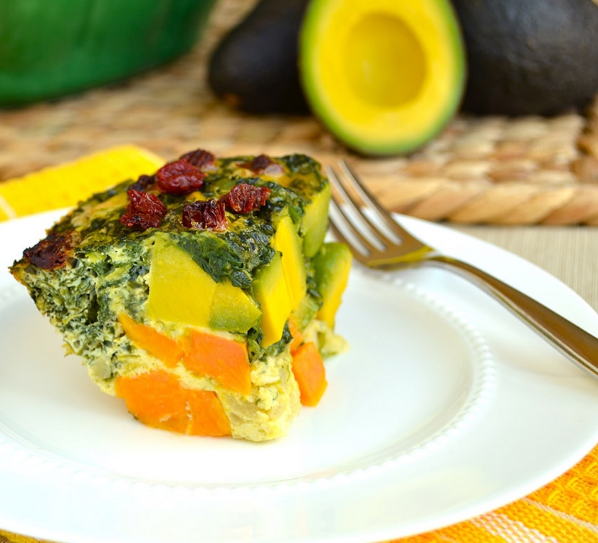 California Avocado Breakfast Casserole with Spinach and Sweet Potatoes - California Avocados