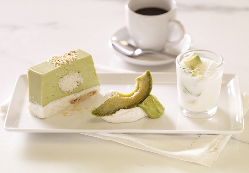 California Avocado Terrine with Coconut Mousse, Macaroon Filling & California Avocado Chaser - Calif
