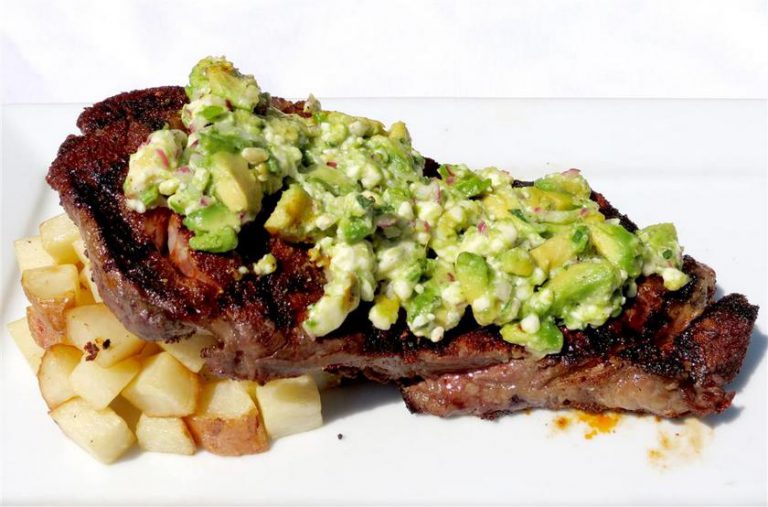 Avocado and Blue Cheese Crusted Ribeye California Avocados