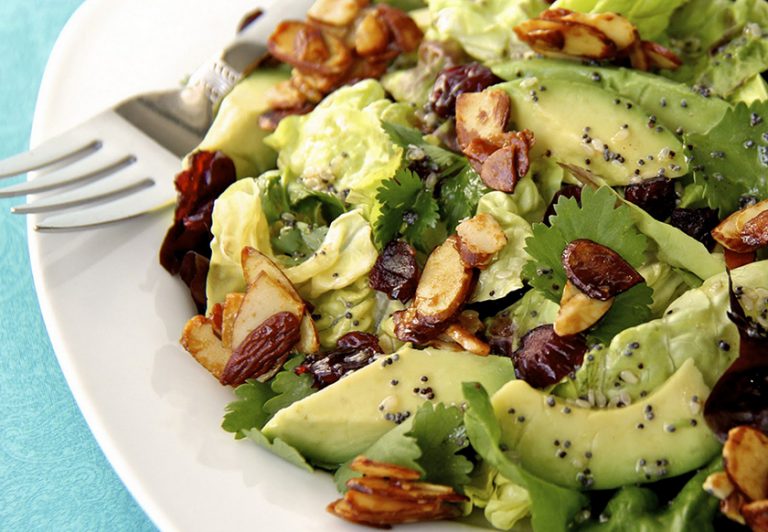 CranberryAvocado Salad with Candied Spiced Almonds and Sweet White