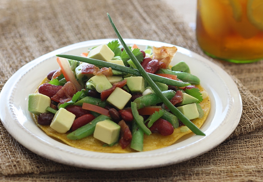 Smoky Bean, Bacon and California Avocado Tostadas - California Avocados