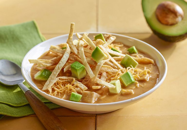 Easy-to-Make Tortilla Soup with Roast Turkey and Avocado