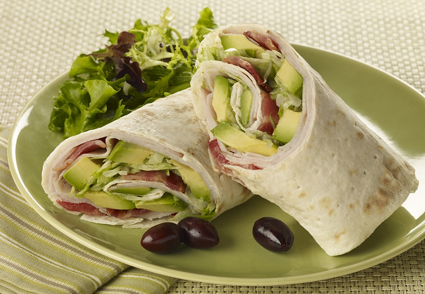 Turkey and Avocado Club Flatbread Wrap - Flatoutbread