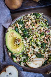 Warm Shredded Brussel Sprouts Salad with Avocado and Quinoa ...