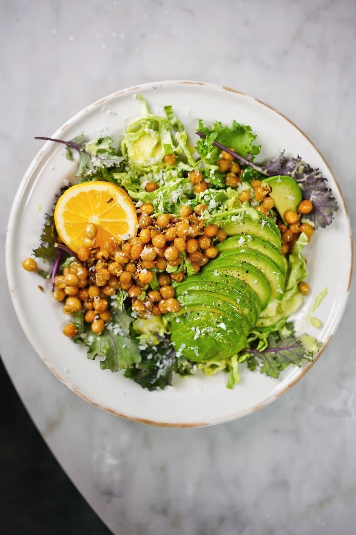 Avocado Caesar Salad With Crispy Chickpeas California Avocados 0466