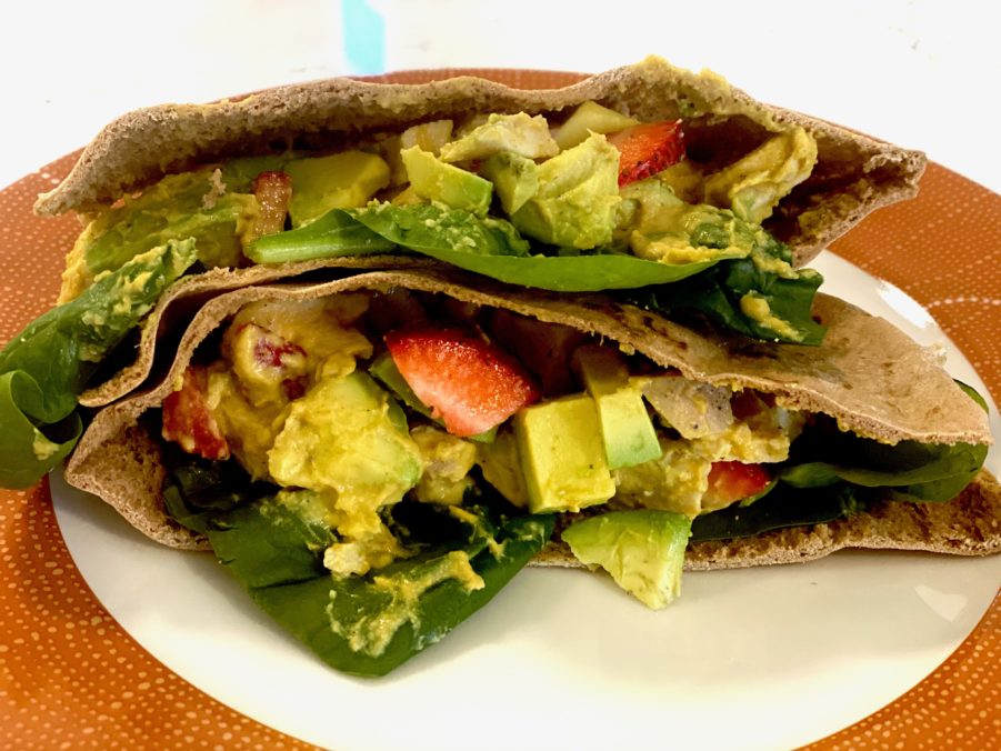 Chicken Avocado Pita With Chickpea Peanut Butter Curry Sauce California Avocados 9913