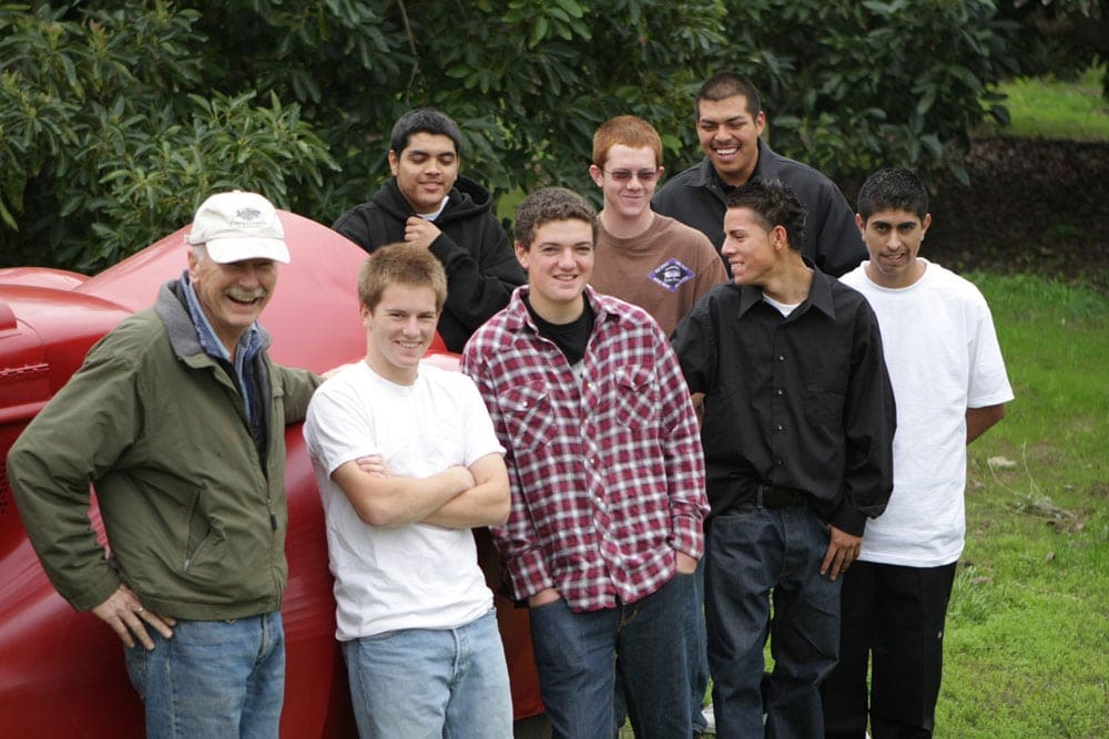 California Avocado grower Bradley Miles and students.