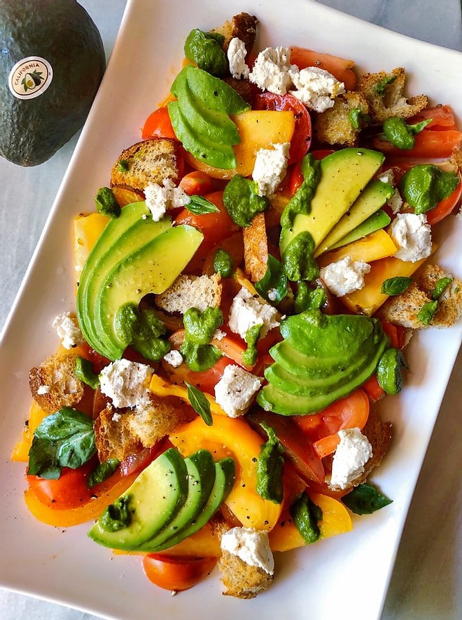 California Avocado and Tomato Panzanella Salad - California Avocados