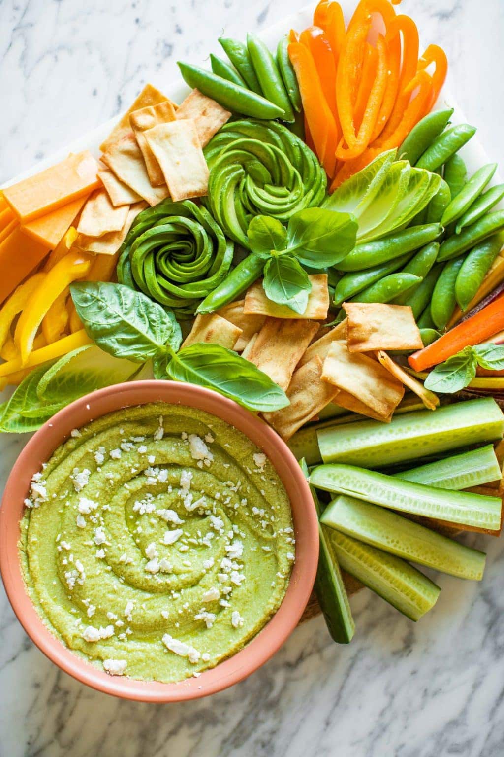 Nutritious Snack Board with Avocado Dip California Avocados