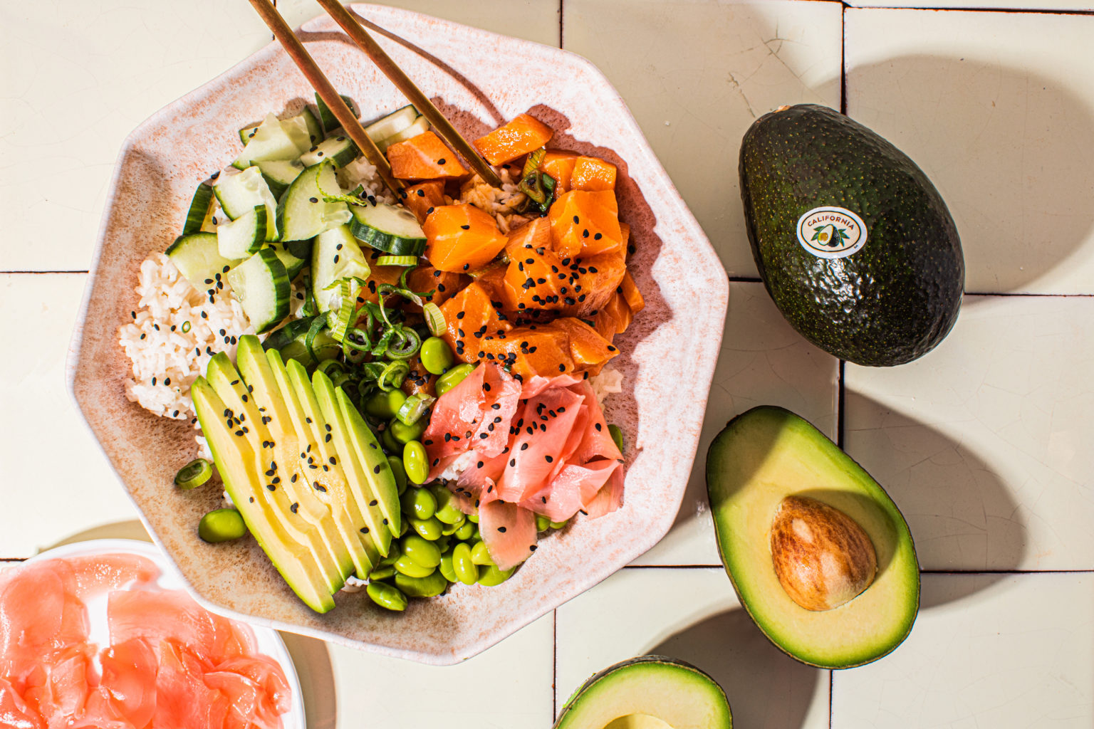Salmon Sushi Bowls with California Avocado California Avocados