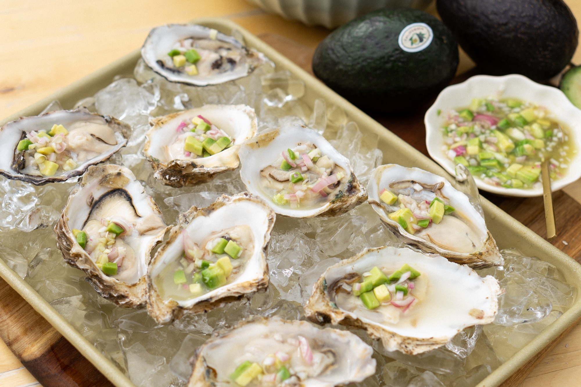 Oysters with California Avocado and Lemongrass Mignonette - California Avocados
