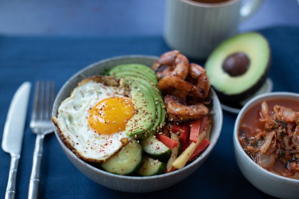 Spicy Shrimp and Avocado BiBimBap