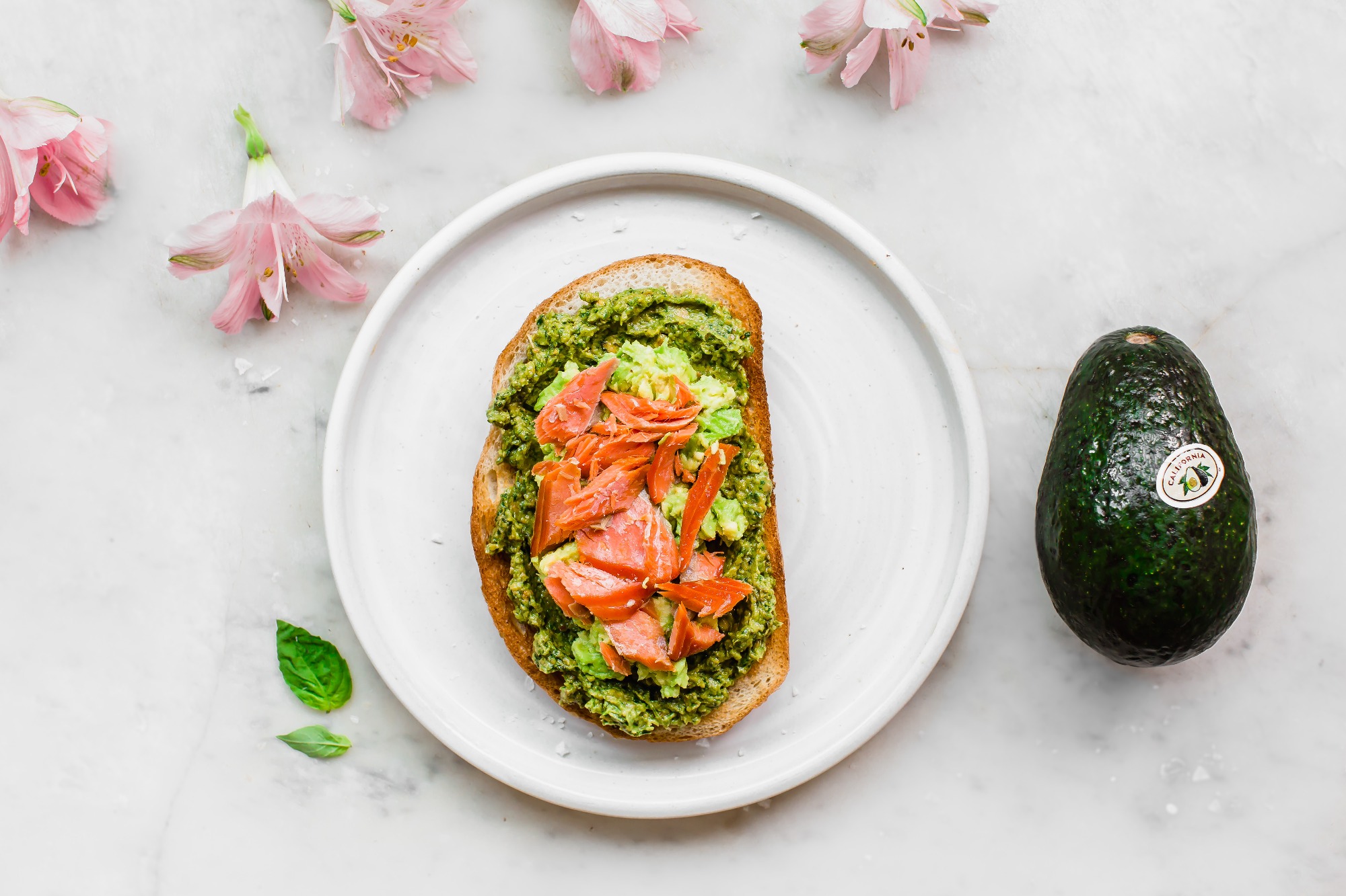 Smoked Salmon with Homemade California Avocado Pistachio Pesto - California Avocados