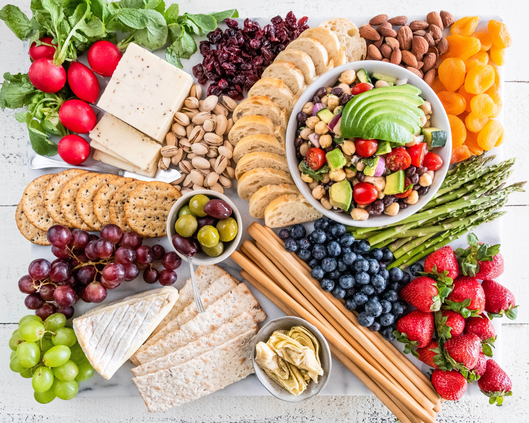 Vegetarian Charcuterie Board with Avocado and Three-Bean Salad - California Avocados