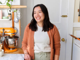 an image of kristina cho in her kitchen