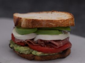 Ham Fresh Mozzarella and Avocado Sandwich