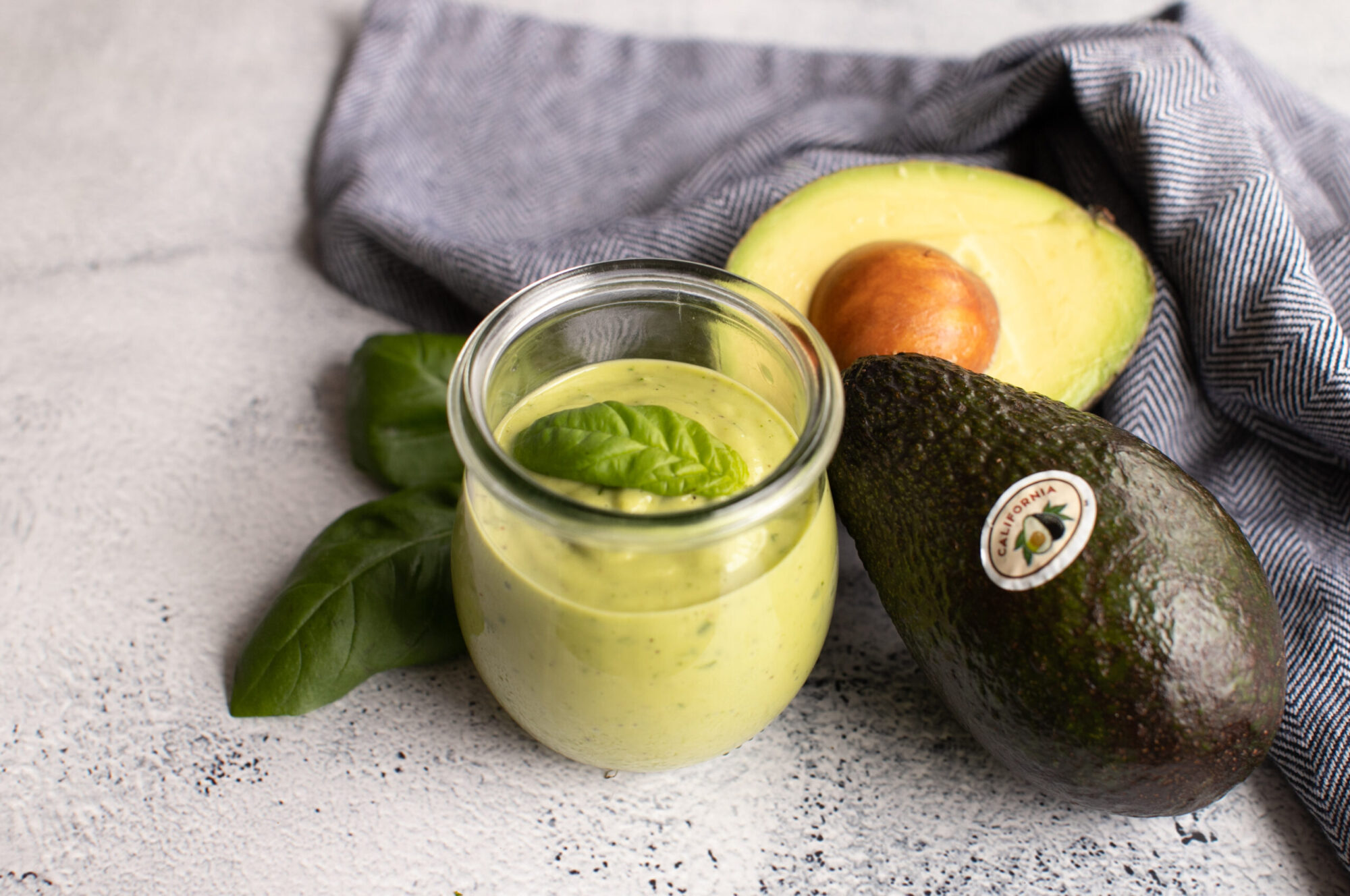 Creamy California Avocado and Basil Dressing