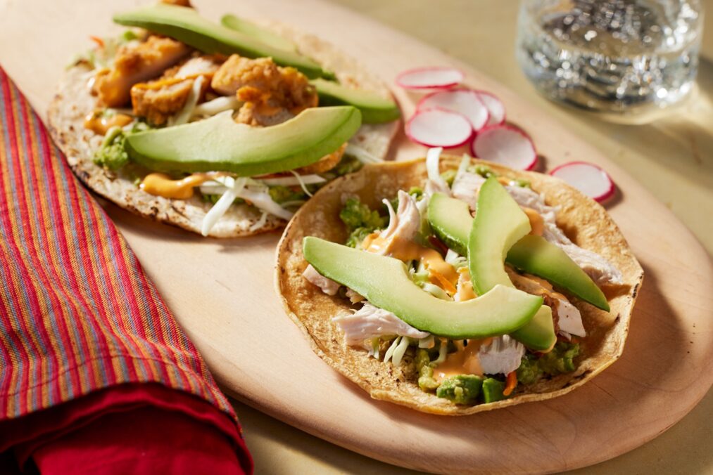 A photo of Deli Chicken Tacos with California Avocados