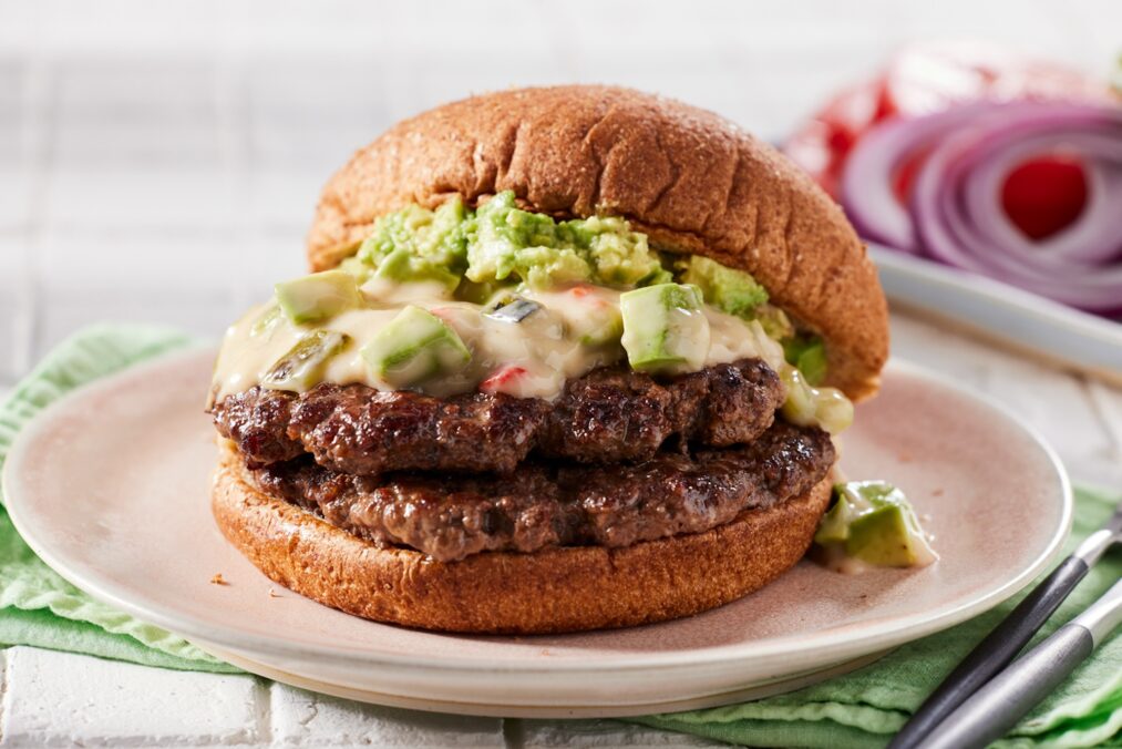 Double Smashed Avocado Burger with Hatch Chile Queso - California Avocados