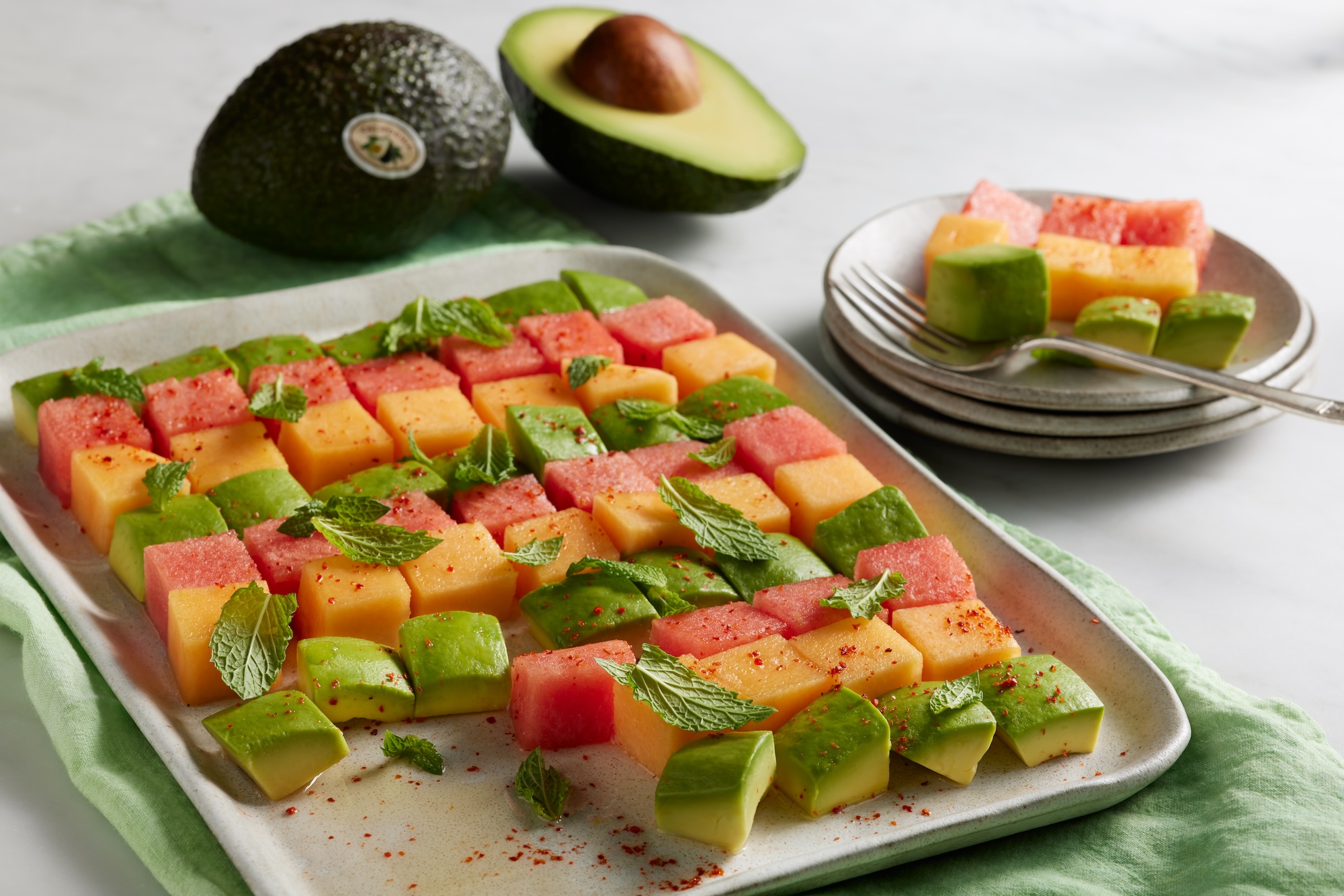 A photo of Avocado, Watermelon and Cantaloupe Salad