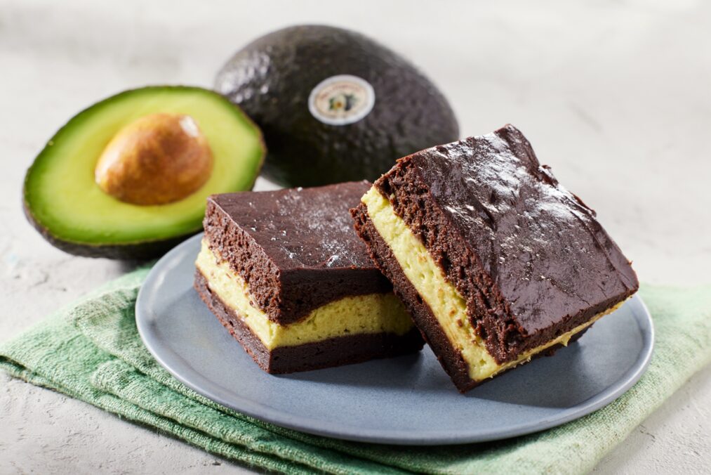 A photo of California Avocado Brownies with Avocado Cheesecake Filling