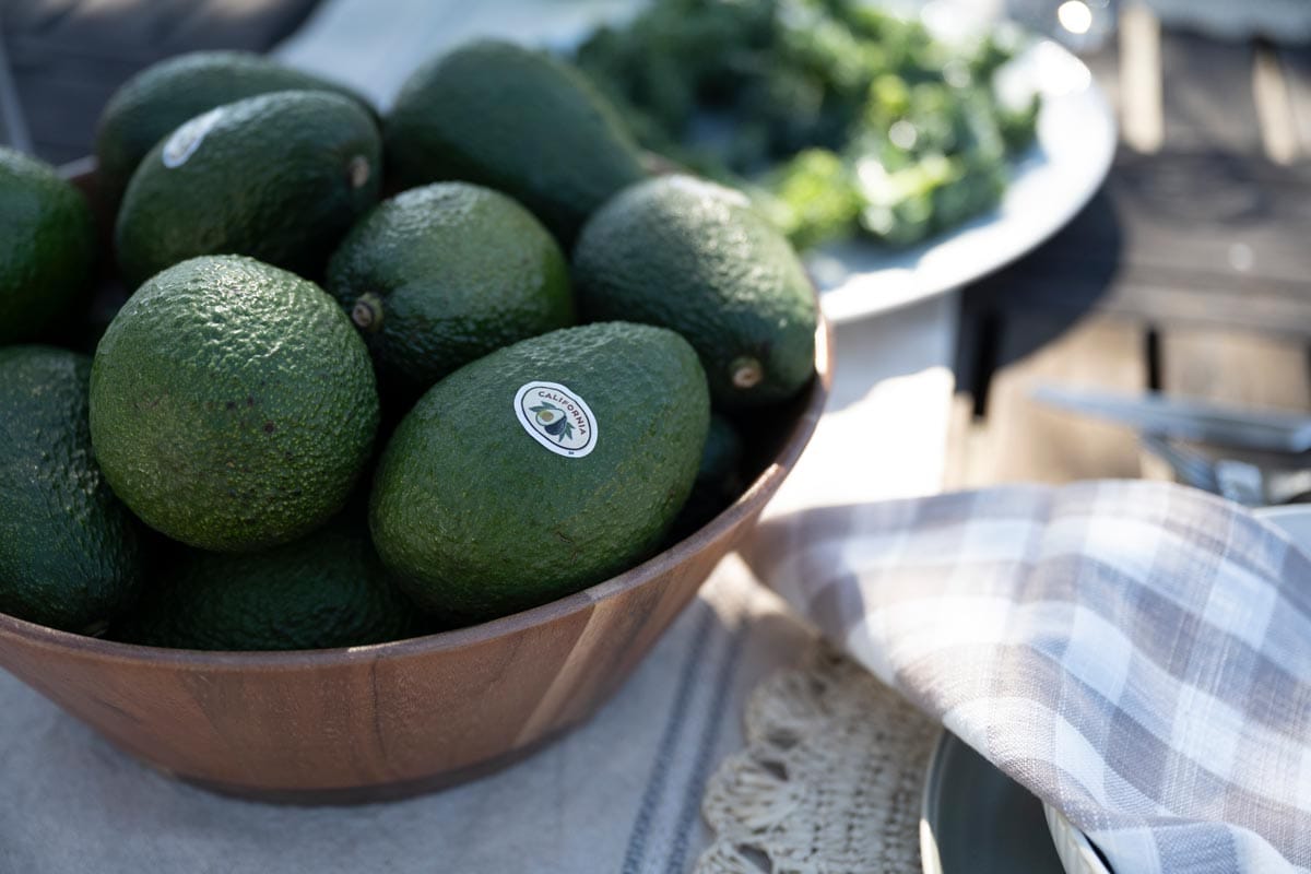 Bowl of California Avocados on a table