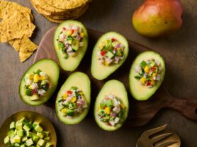 A photo of California avocado ceviche cups